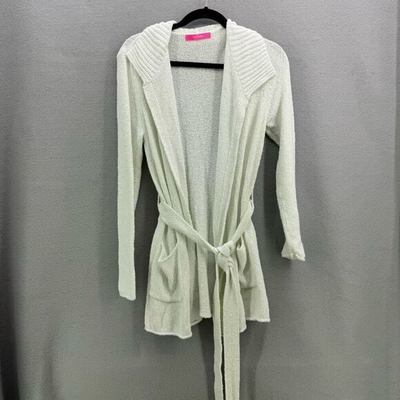 Lilly Pulitzer Womens Coconut Long Sleeve Open Front Tie Waist Cardigan Medium - Picture 10 of 10